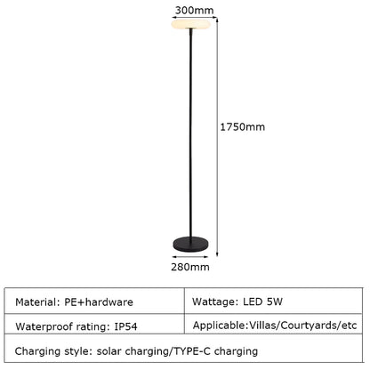 Lampa solara de exterior cu picior,perfecta pentru a lumina terasele,piscinele, material otel inox