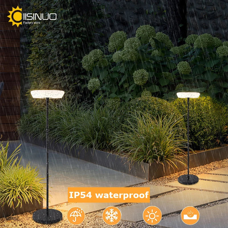 Lampa solara de exterior cu picior,perfecta pentru a lumina terasele,piscinele, material otel inox